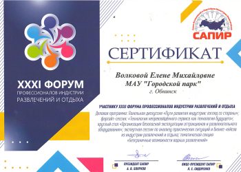 Сертификат Волковой Е.М.