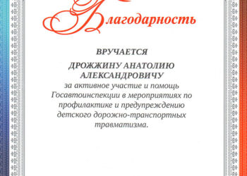 Благодарность Рыгаль Ю.В.